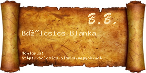 Bölcsics Blanka névjegykártya